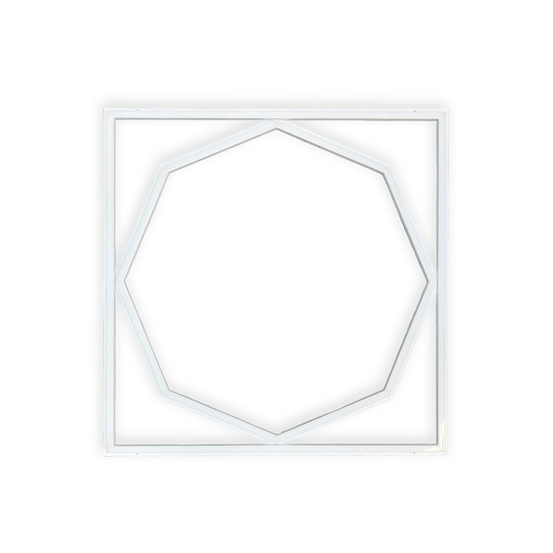 60x60cm LED Frame Panel Light with Hexagon Inner Lights - 40W, Cool White (6500K)