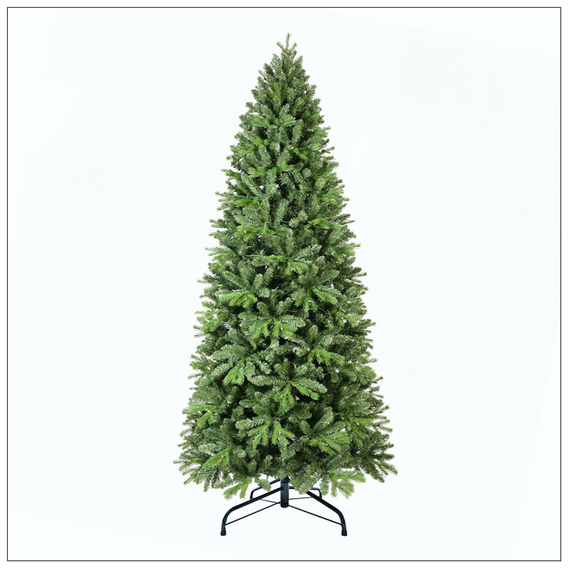 Arbre de Noël avec 1032 pointes en PE + PVC - Arbre de Noël plein corps avec branches articulées, assemblage facile, support en métal stable, décoration de Noël classique