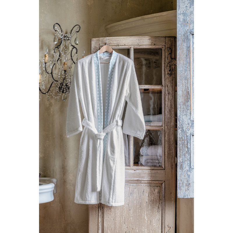 Hespérides Cotton Terry Cloth Above Knee Bathrobe, XL