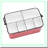 Rustic Charm 6-Compartment Metal Storage Caddy - Distressed Red & White with Handle
