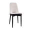 De 4 chaises de salle à manger de cuisine - Cuir d'unité centrale, conception ergonomique, solide assise en métal noir avec 4 coussins de dossier blancs, pieds-709323873
