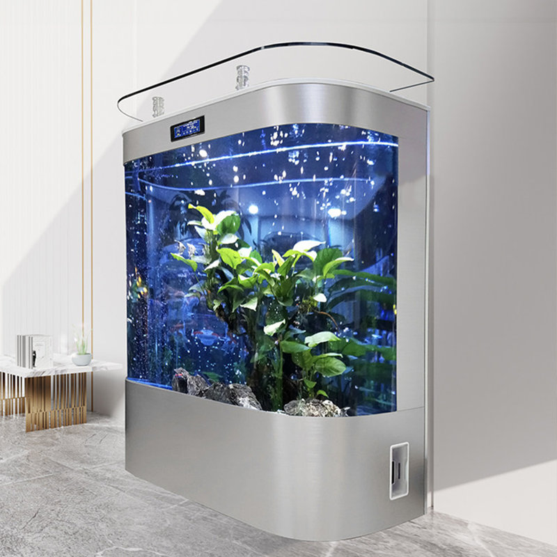 Aquarium en verre 70,87 po, H 54,33 po x l 70,87 po x P 19,69 po, Argent