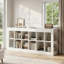Bibliothèque de rangement à 12 cubes, tablette de rangement basse, l 52,36 po x P 13,78 po x H 21,26 po, blanc