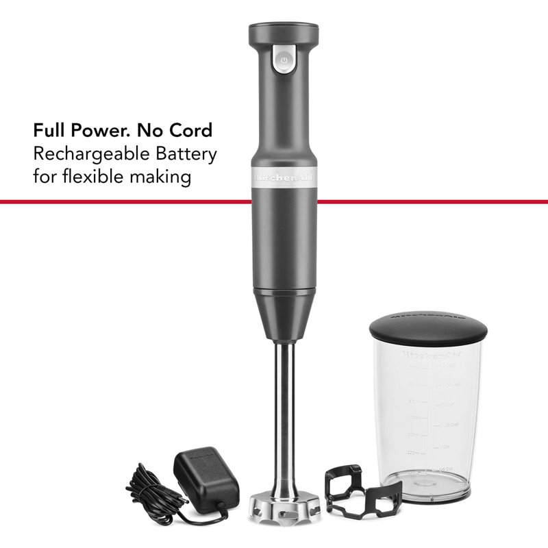 KitchenAid® Cordless Variable Speed Hand Blender, Matte Charcoal Grey