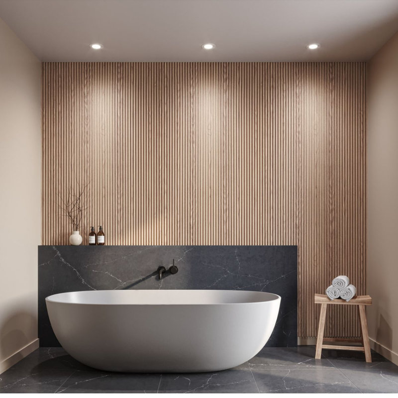Panneau mural Interbois en chêne rouge CRENO-TG 3/4 po x 3-7 / 16 po x 96 po, Brun, Chêne