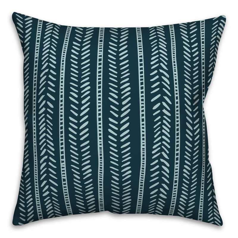  Coussin décoratif intérieur / extérieur Abstract Arrows, Pas de bourre, 20 po x 20 po, Noir / crème