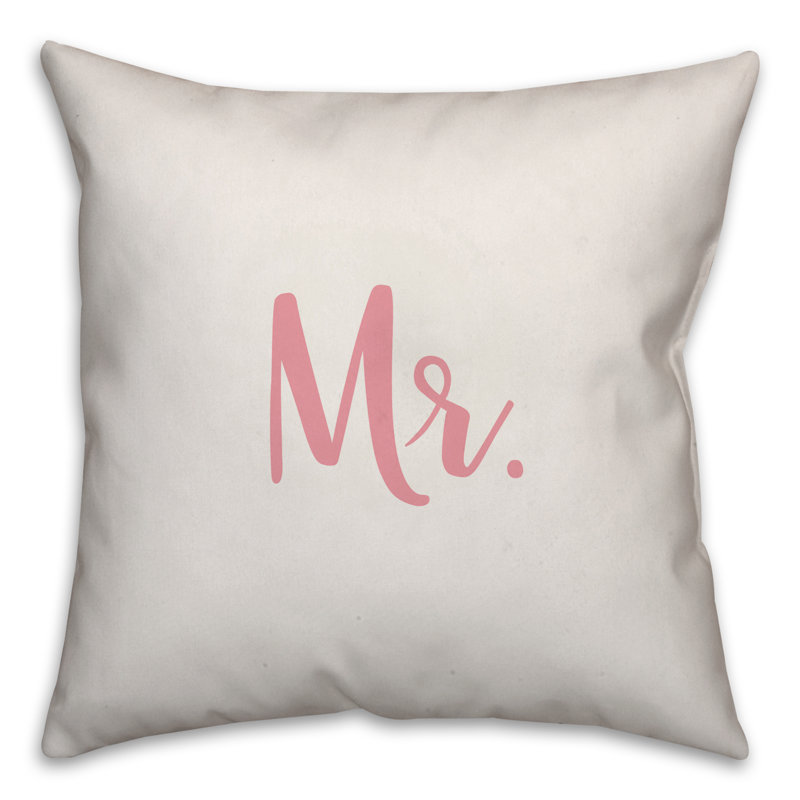  Coussin Mr., Housse de coussin, Blanc / rose