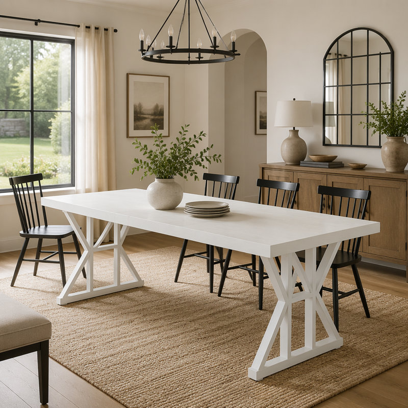 Table de salle à manger Rustic, Blanc