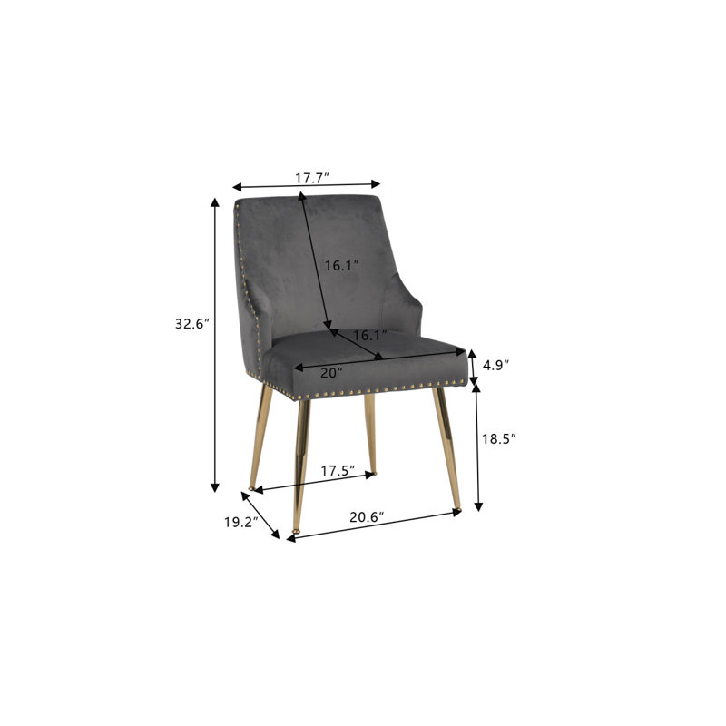 Ensemble de 2 chaises d'appoint Hengming, Gris