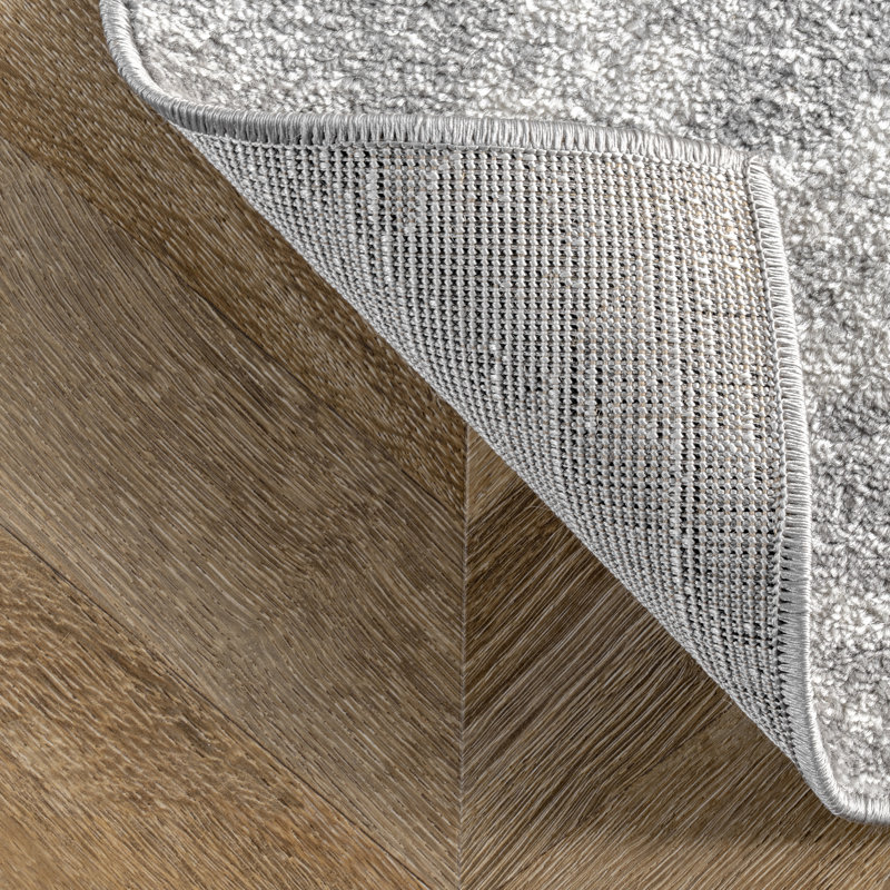 Gray/White Area Rug, Rectangle 6'7" x 9'