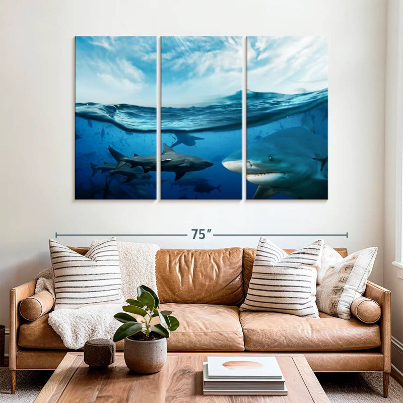 Brampt frisson de requins soleil, H 42 po x l 65 po
