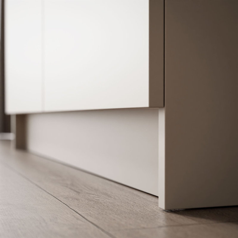 2 Door Manufactured Wood Wardrobe, handle-free opening system