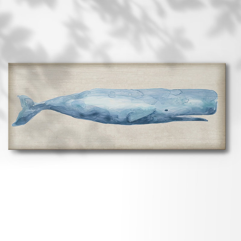 " Rustic Whale I ", 8" H x 20" W x 1.5" D