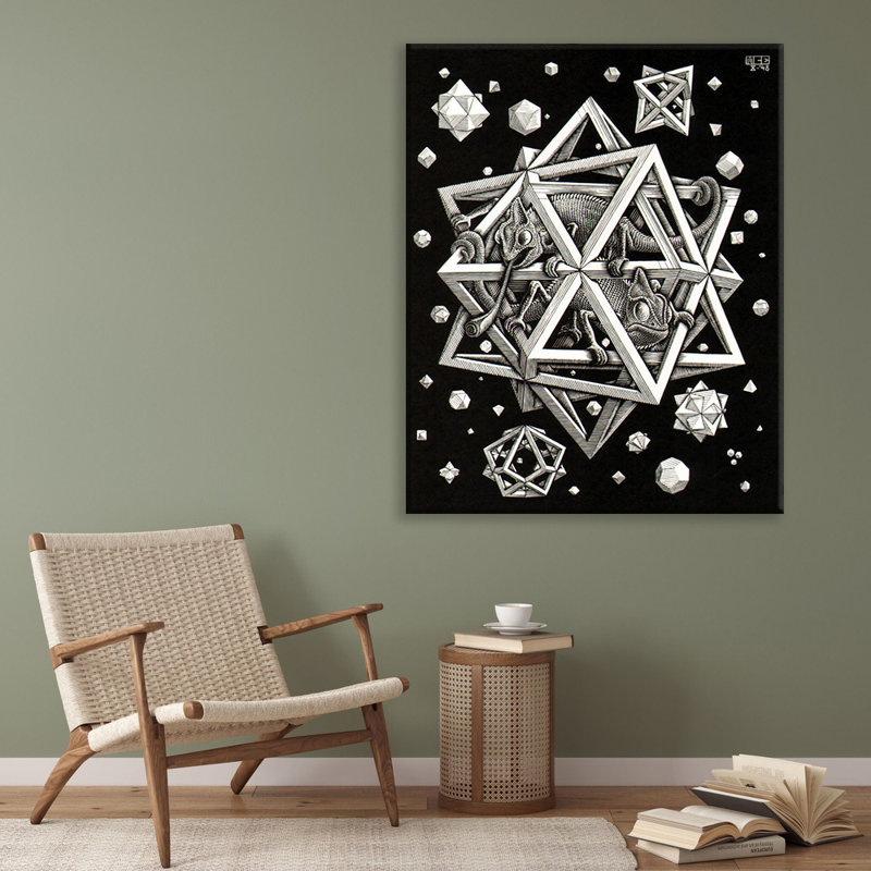 Étoiles par M.C.Escher, toile tendue avec châssis, H 40 po x l 28 po