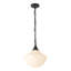 Luminaire suspendu noir mat 12 po avec verre opale côtelé Ashwell-495144029-495144031