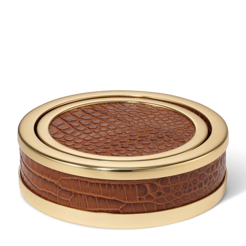 Classic Croc Leather Round Coaster