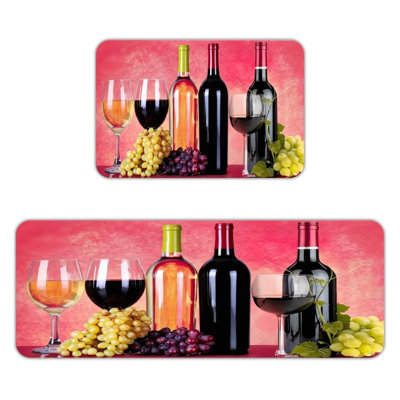 Ensemble de 2 tapis de cuisine Kitchen Wine Bar