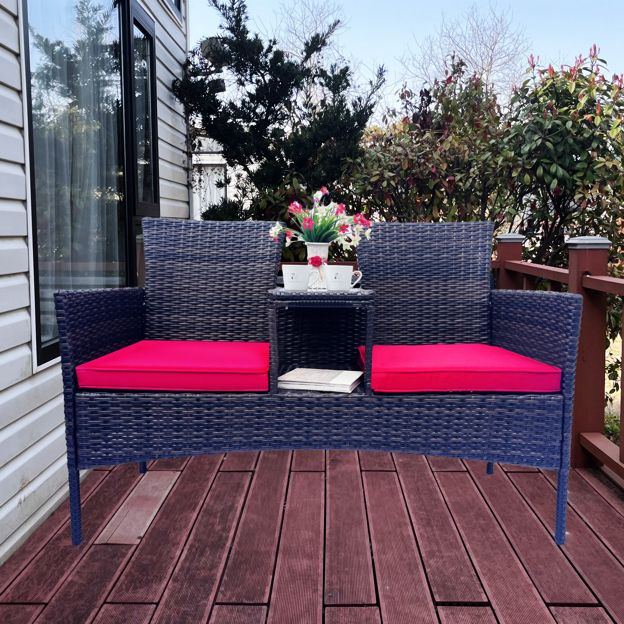 Lark Manor Wicker Patio Conversation Furniture Set | Wayfair