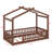 Twin Size Wooden House Bed With Fence, Wood Bed Frame With Roof And Safety Guardrail For Kids, Teens, Boys Or Girls-1062483934