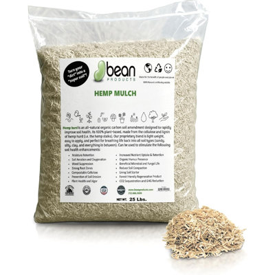 Hemp Garden Mulch - All-Natural Hemp HURD Mulch For Vibrant Gardens, Vegetables, Trees, Reduce Weeds, Moisture Retention, Ph Neutral