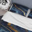 Ensemble de housse de couette en marbre bleu et doré-101244495