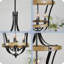 Luminaire suspendu de style rustique moderne à 4 lumières avec cadre en métal de style bois pour salle à manger et îlot de cuisine-651172278