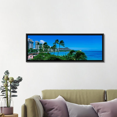Reproduction de photo sur toile panoramique waikiki beach, oahu, hawaii