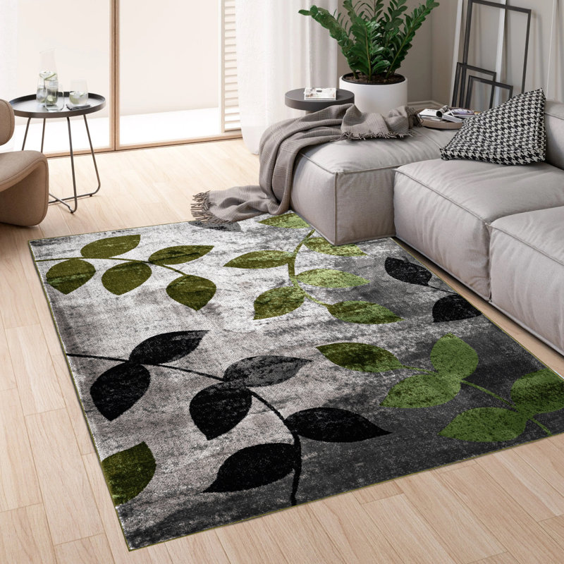 Abstract Area Rug, Green, Rectangle 160 x 230 cm