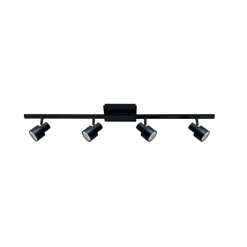 3 ft. Matte Black Adjustable 4-Light Track Lighting