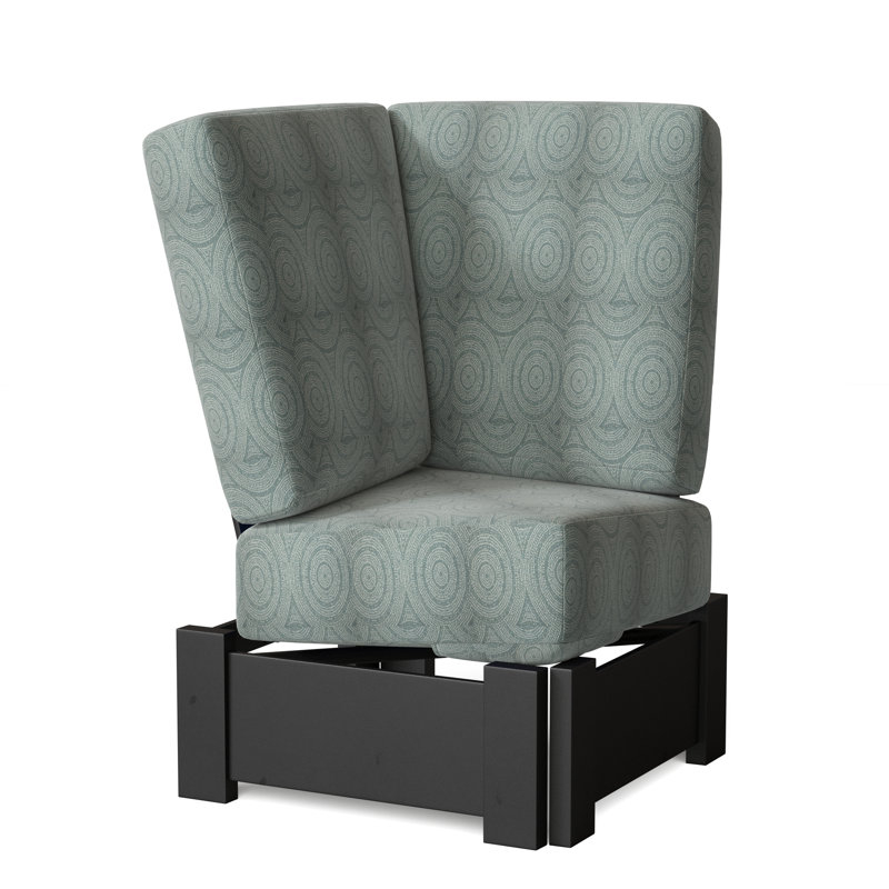 Chaise de patio avec coussins Cherin, Bois de plage texturé, Brume Santara