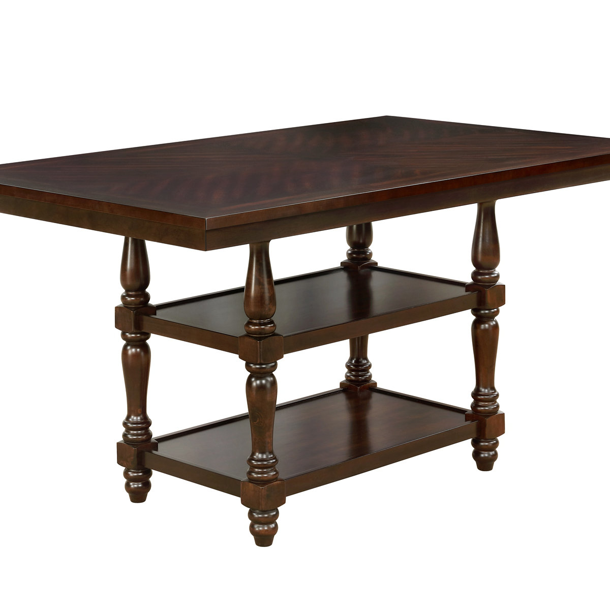 Alcott Hill® 1Pc Counter Height Table With 2 Storage Shelves Thick