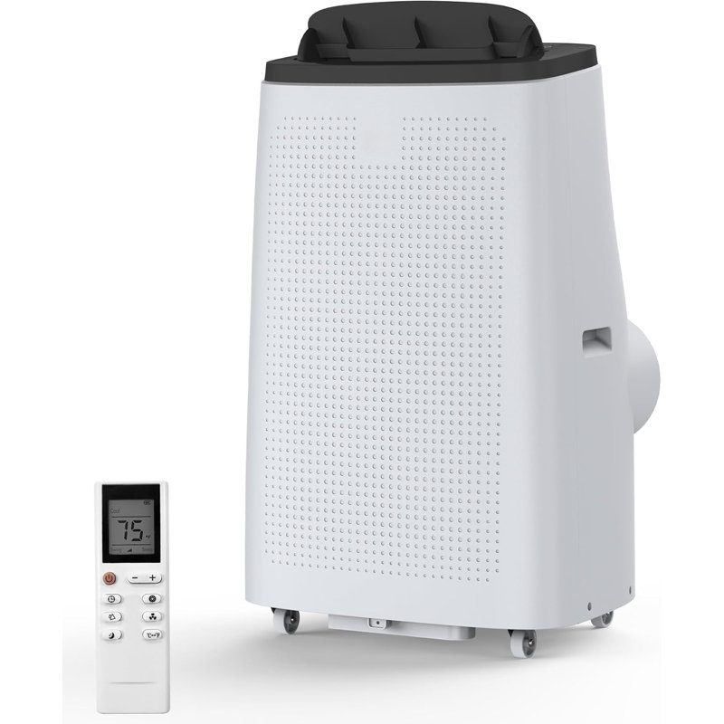Climatiseur portatif 14 000 BTU avec télécommande, unité CA 3-en-1 silencieuse avec mode veille, minuterie et ensemble de fenêtre, refroidit les pièces jusqu'à 750 pieds carrés Ft, blanc