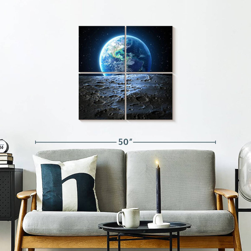 Oberle Earth From Moon, 26" H x 26" W