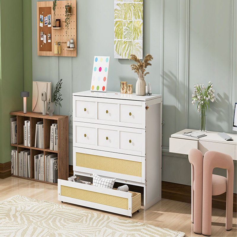 Lit escamotable double avec grands tiroirs, White