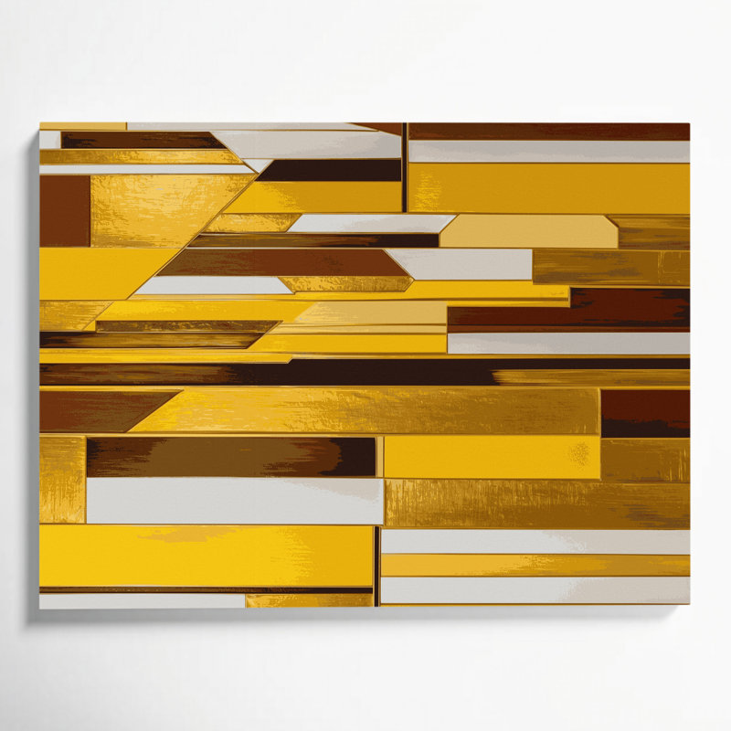 Hard Edge 44 Brown Canvas Wall Art