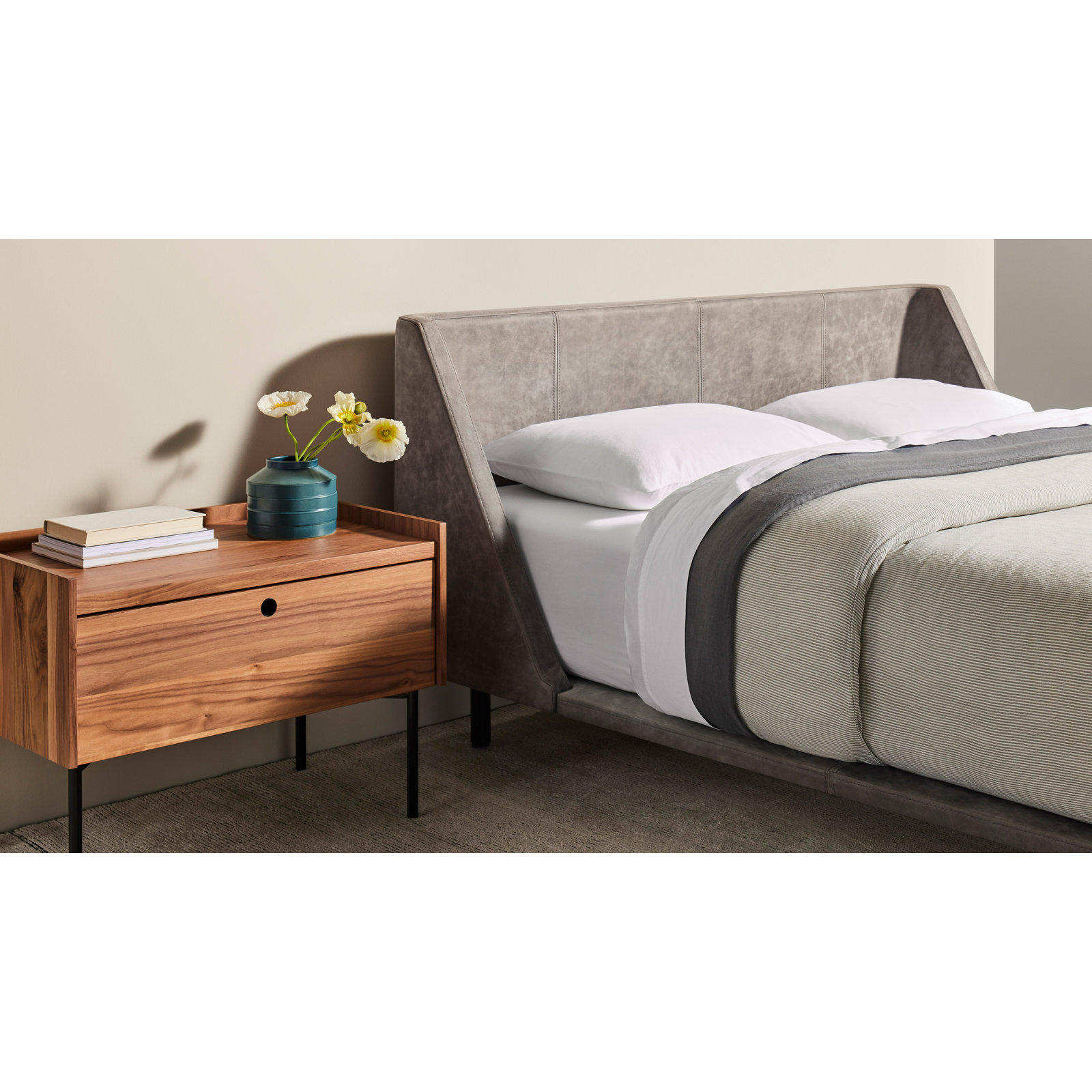 Egyptian Cotton Percale Duvet Cover Set, Loden Green, King Duvet Cover + 2 King Shams