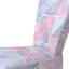 Chaise d'appoint rembourrée à motif géométrique rose et bleu