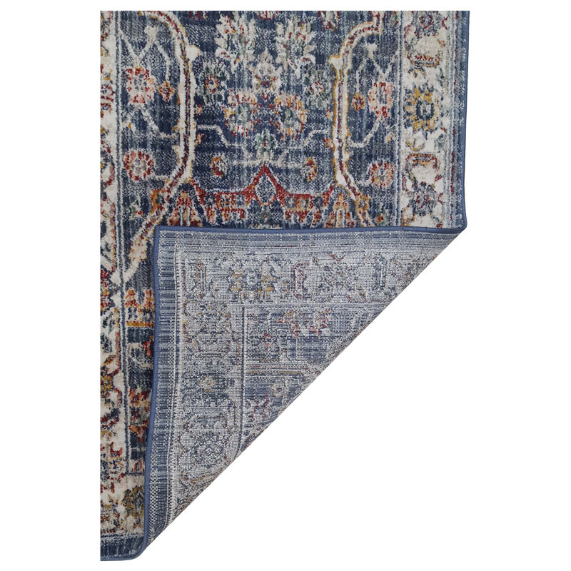 Oriental Machine-Made Blue / Ivory, Runner 2'8" x 8'