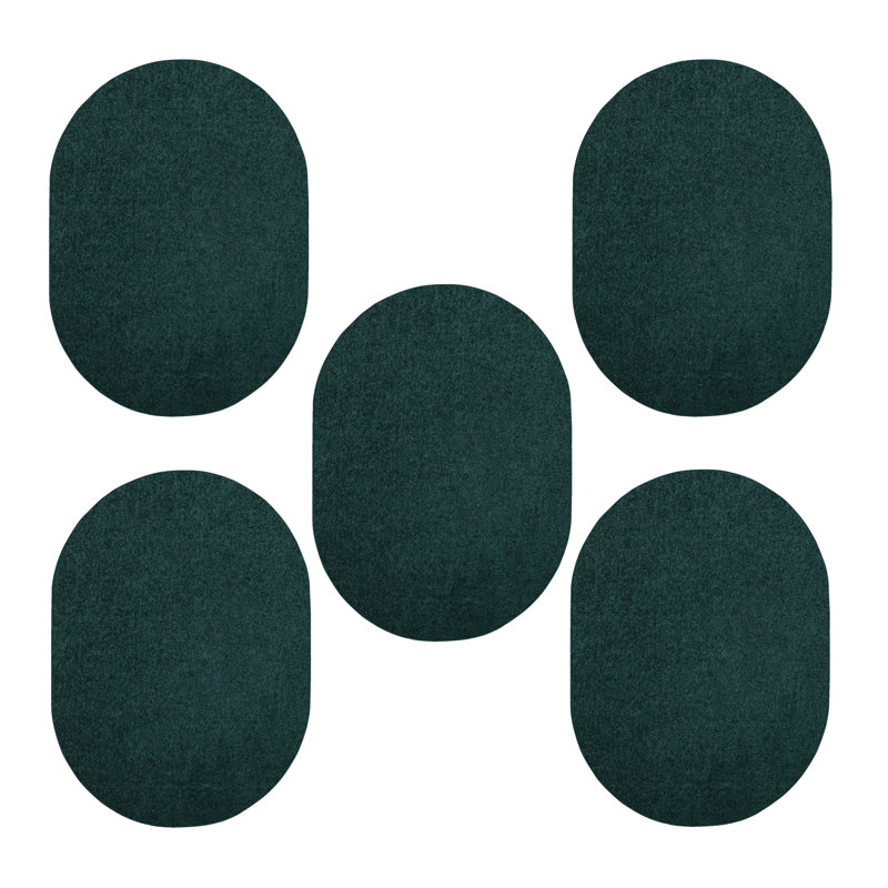 Ensemble de tapis intérieur / extérieur en polyester de couleur unie Francky, Ovale 2 pi x 3 pi