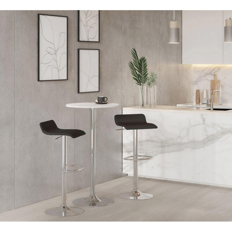 Tabouret de bar réglable Ale en cuir synthétique noir par Lumisource - ensemble de 2, Noir