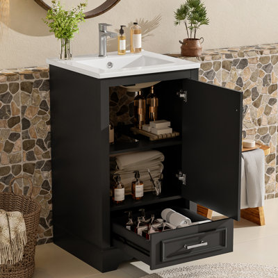 20'' Single Bathroom Vanity with Ceramic Top
