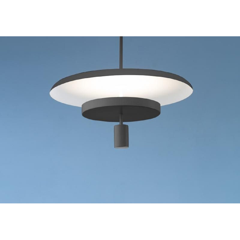 1 - Light LED Dome Pendant, Matt Black, Matt Black