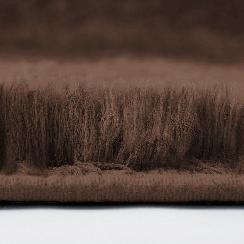 Luxurious Brown Fluffy  Shag Area Rug - Ultra Soft High Pile Fluffy Carpet for Living Room, Rectangle 120 x 170 cm