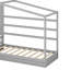 Lit simple en bois avec clôture-417821806