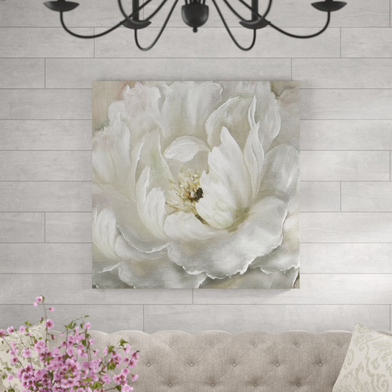 " Perfect Peony ", 16" H x 16" W x 1.5" D, Wrapped Canvas