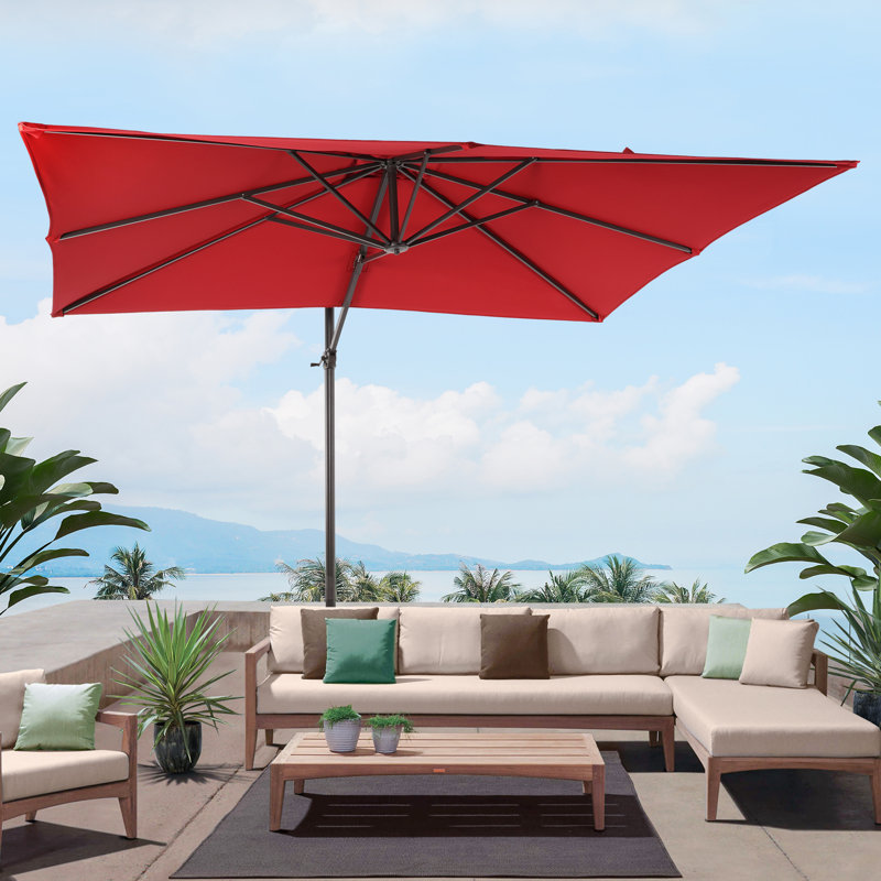 Parasol 96 po x 120 po Ruy, Tissu rouge rouille