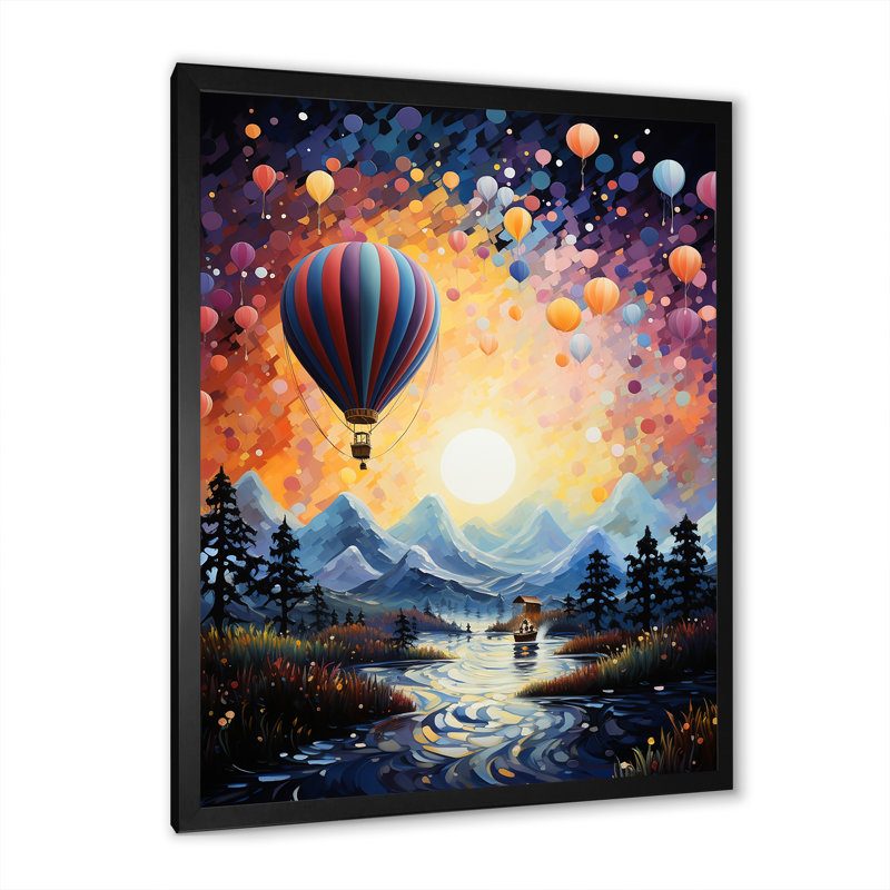 Montgolfière Heavenly Bliss I, Cadre photo noir, H 32 po x l 24 po x P 1 po