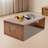 Zen Style Bamboo Low Floor Table, Foldable Rectangular Coffee Table for Tea and Meditation, Walnut Finish-1750493409