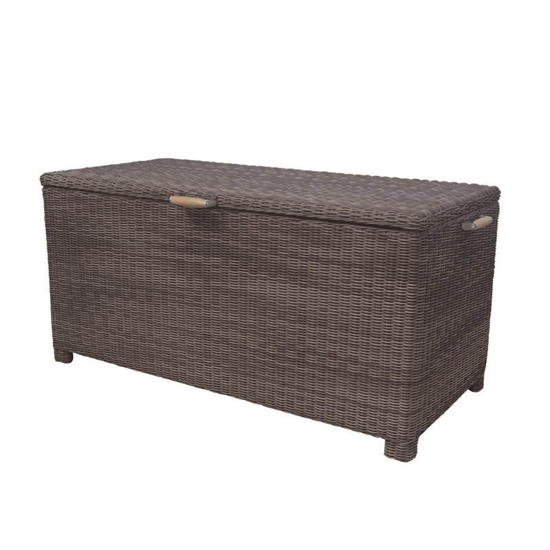 Sag Harbor Wicker Deck Box, Cobblestone