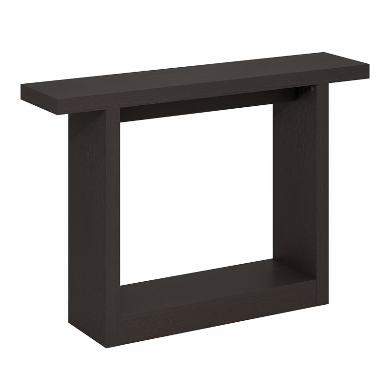 Furinno ARA Entryway Table 119.4 cm, Narrow Farmhouse Console Table, Sofa Table with wide Bottom Shelf, Couch Table Behind Sofa, Entryway Table for Entrance, Hallway, Living Room, Black Dark Oak